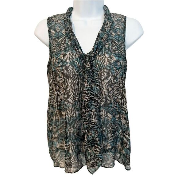 Forever 21 Sleeveless Blouse Turquoise Multi Snakeskin Women’s XS - Picture 1 of 7